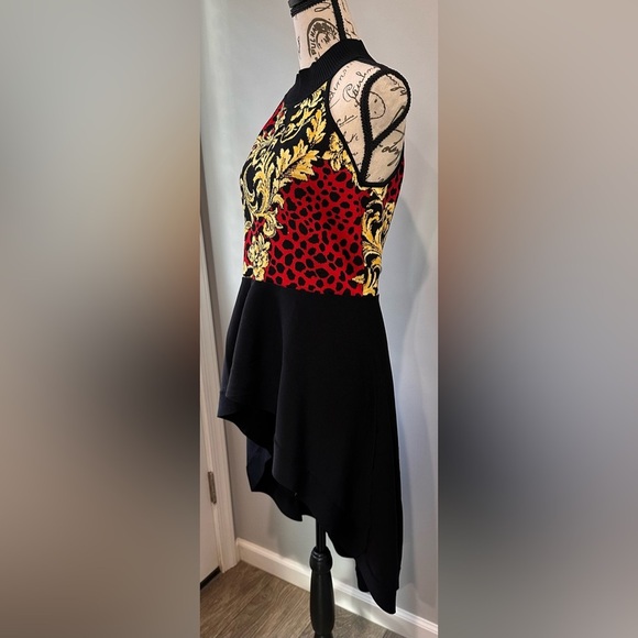 🌟 🌟NY & Co 7th Ave High-Low Halter Tunic Blouse - Yellow, Red, Black🌟🌟 - Picture 5 of 15